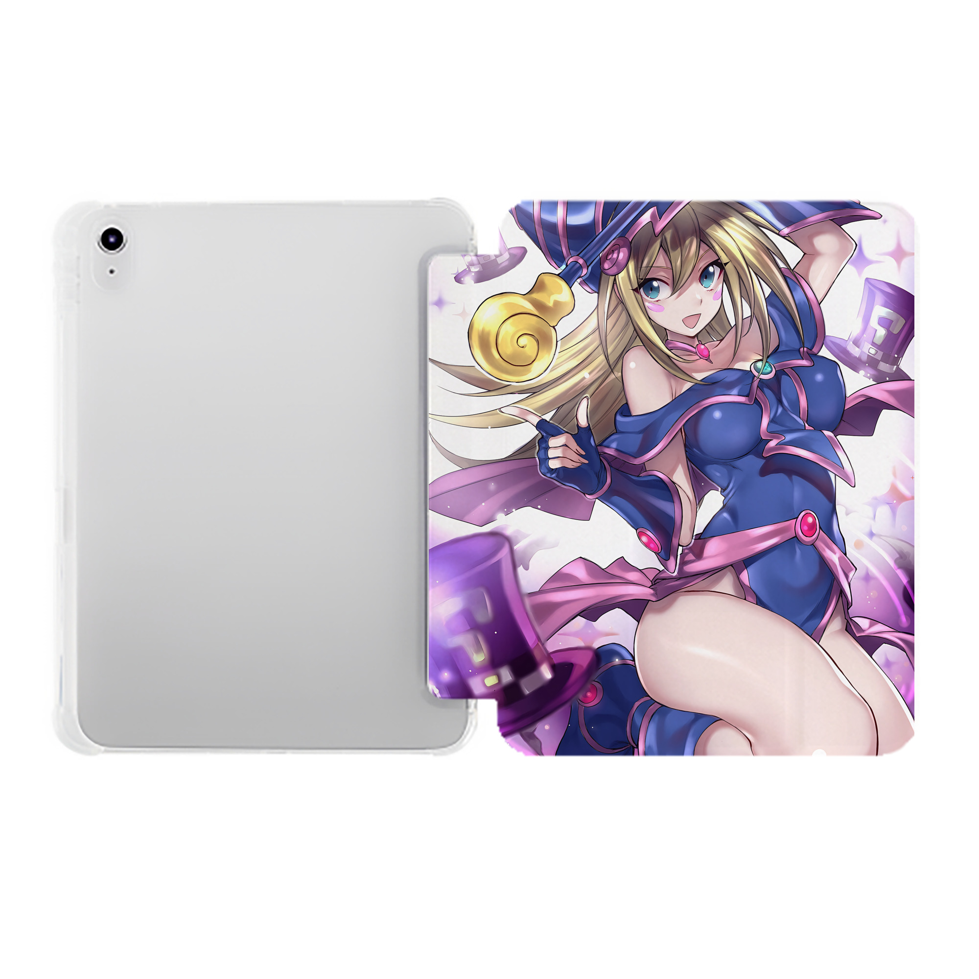 （画像用） 遊☆戯☆王 Yu-Gi-Oh! IPad ケース ペン収納付き 三つ折りスタンド PUレザー×シリコン 対応機種9.5/10.5/10.9インチ